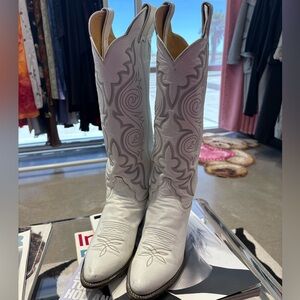Justin White Tall Western Boots